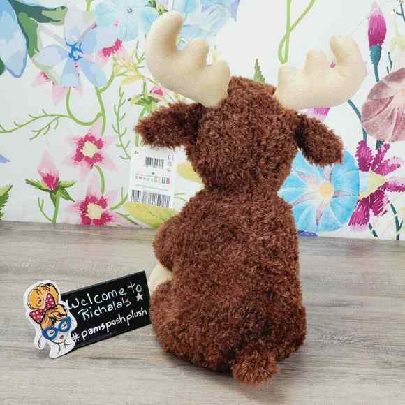 Build A Bear Chestnut Moose Christmas Plaid Scraf Hat Slippers Brown Plush NWT - Picture 9 of 11